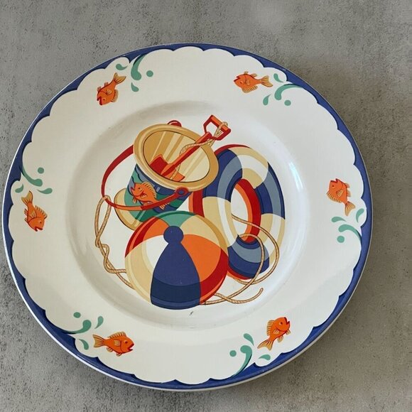 Tiffany & Co. Tiffany Seashore Vintage Child's Bowl Plate Two Piece Ceramic Set - Picture 2 of 9